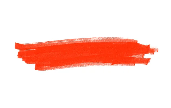 Red hand painted marker texture on white background — Stock Photo, Image