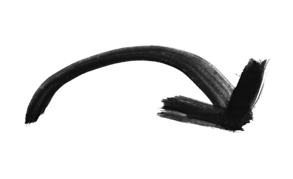 Стрілка пензля з чорним кольором, що висить зліва направо — стокове фото