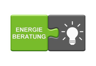 2 Enerji Danışmanlığı gösteren Bulmaca Düğmeleri Almanca