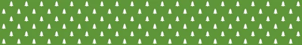Zöld háttér banner fehér karácsonyfák — Stock Fotó