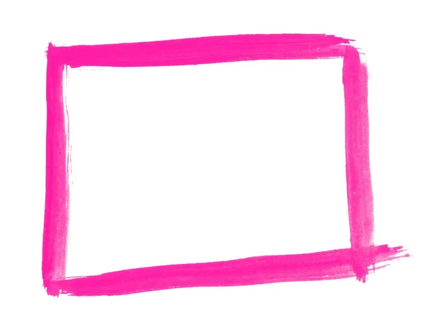 Moldura de pincel isolado com cor rosa — Fotografia de Stock