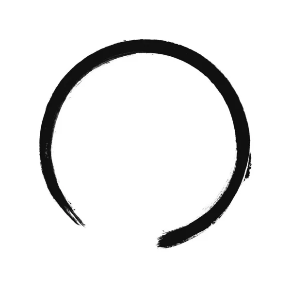 Handmålad svart akvarell cirkel — Stockfoto