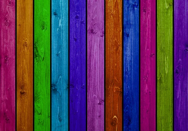 Many colors on wooden planks — Stock Photo, Image