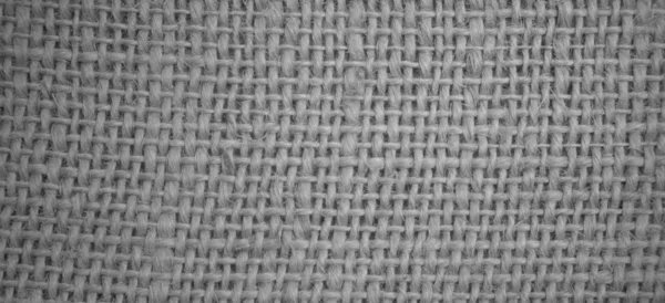 Macro de rústico gris claro natural gunnysack textura — Foto de Stock