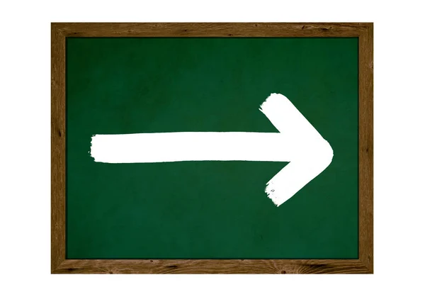 Chalkboard with hand drawn arrow showing direction — Stock Photo, Image