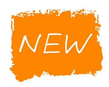 Beyaz metin ile boyalı turuncu grunge doku Yeni