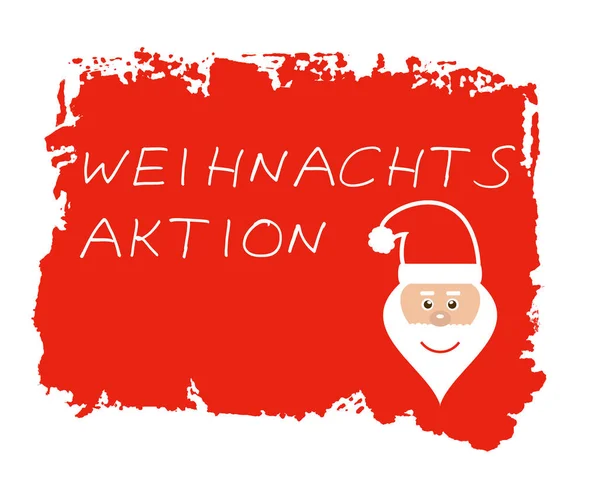 Namalovaná červená grungeová textura se Santa a textem vánoční zvláštní němčina — Stock fotografie
