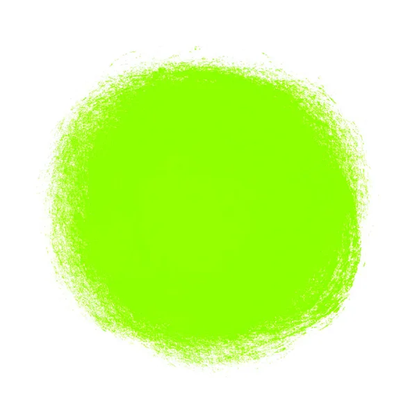 İzole yeşil paintbrush daire - El beyaz arka plan üzerine çizilmiş — Stok fotoğraf
