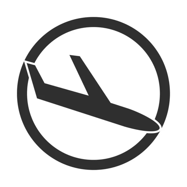 Plane Arrival icon in circle - Airport symbol — Stock Photo, Image