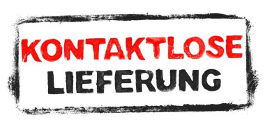 Kalıp Metni Yazısı kırmızı ve siyah Almanca Temassız Dağıtım