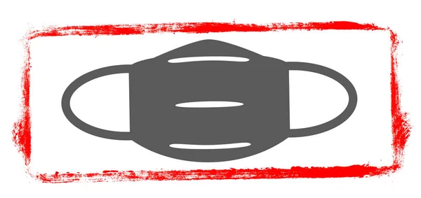 Maskensymbol Red Grunge Farme Banner — Stockfoto