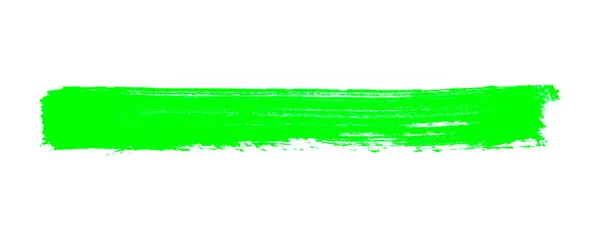 Texture Pennello Con Colore Verde Isolated Grunge Stripe — Foto Stock