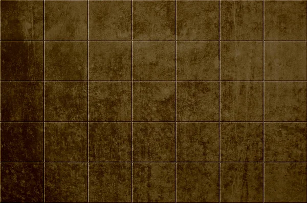 Грязная Бетонная Стена Пустыми Коричневыми Плитками — стоковое фото