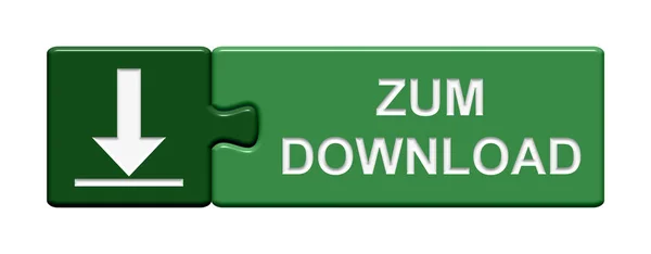 Green Puzzle Button Show Download German Language Illustration — стокове фото