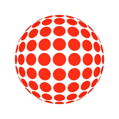 3D Top noktalı kırmızı ve beyaz - 3D İllüstrasyon