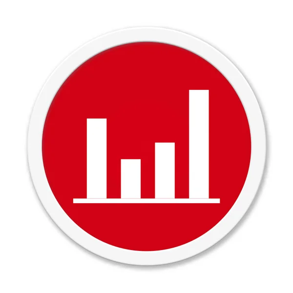 Runde Rote Taste Mit Statistischem Datendiagramm — Stockfoto