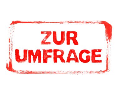 Şablon çerçeveli kırmızı grunge Banner: Almanca Ankete