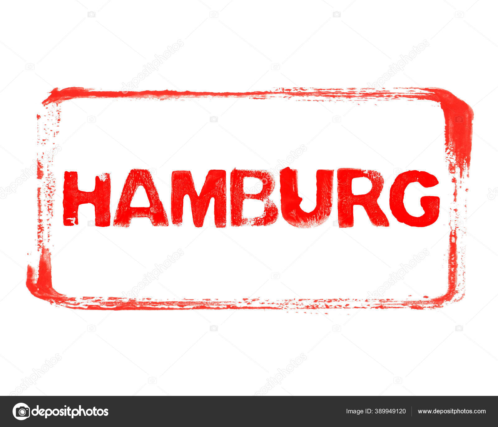 Banner Merah Dengan Bingkai Stensil Menunjukkan Kota Hamburg Stok Foto C Keport 389949120