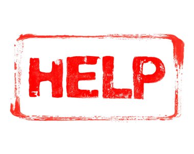 Şablon çerçeveli kırmızı grunge Banner: Yardım