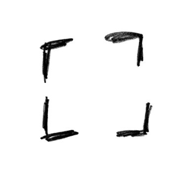 Siyah renkli dikdörtgen çerçeve - kalemle boyanmış