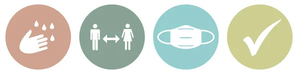 Infografía Del Coronavirus Protectice Higiene Las Manos Mantenga Distancia Use — Foto de Stock