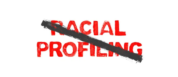 Perfil Racial Com Traço Preto Estêncil Vermelho Letras — Fotografia de Stock