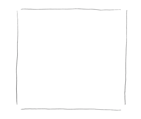 Κενό Απλό Ζωγραφισμένο Στο Χέρι Ορθογώνιο Πλαίσιο — Φωτογραφία Αρχείου