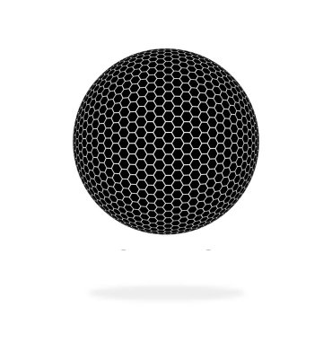 Siyah ve beyaz altıgen desenli üç boyutlu top