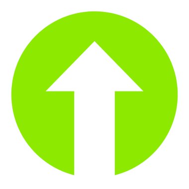 Basit beyaz ok simgesiyle yeşil çember - Başarı ve Büyüme