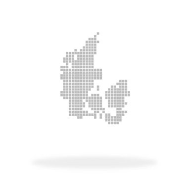 Danimarka - Gölgeli gri noktalardan oluşan siluet kontur simgesi