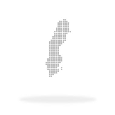 Land Swedish - Gölgeli gri noktalardan oluşan siluet kontur simgesi