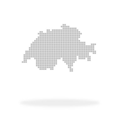 Land Swiss - Gölgeli gri noktalardan oluşan siluet kontur simgesi