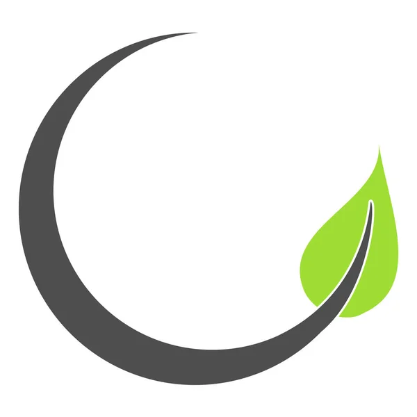 Ciemna Huśtawka Ikoną Zielonego Liścia Symbol Zrównoważonego Rozwoju Ekologia Wegańskie — Zdjęcie stockowe