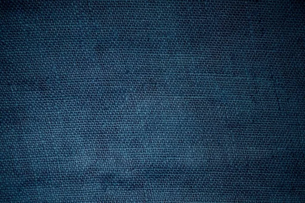 Textura Fondo Algodón Gunnysack Azul Oscuro — Foto de Stock