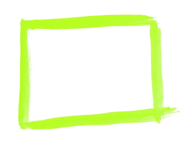 Light Green Hand Painted Sketch Empty Rectangle Frame — Stock Photo, Image