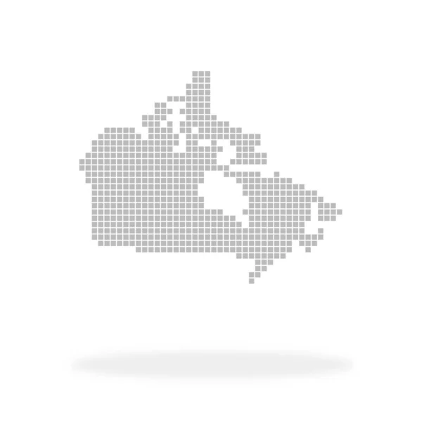 加拿大土地 轮廓图标由灰色点和阴影构成 — 图库照片