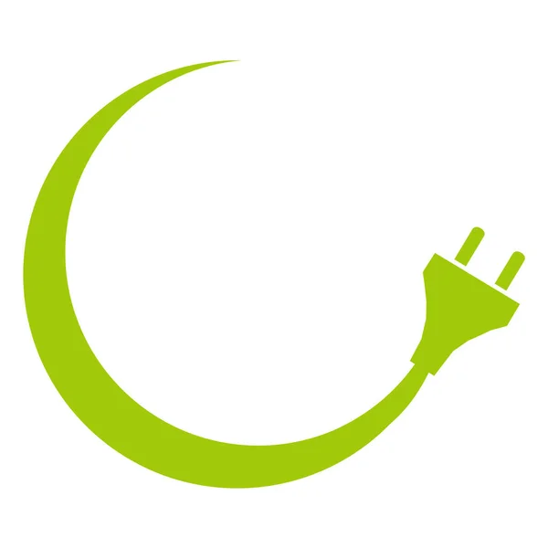 Green Curve Plug Symbol Template Electric Company Green Energy Regenerative — Stock Photo, Image