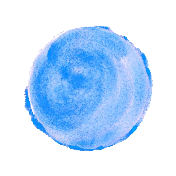 Acuarela Pintada Mano Círculo Con Color Azul — Foto de Stock