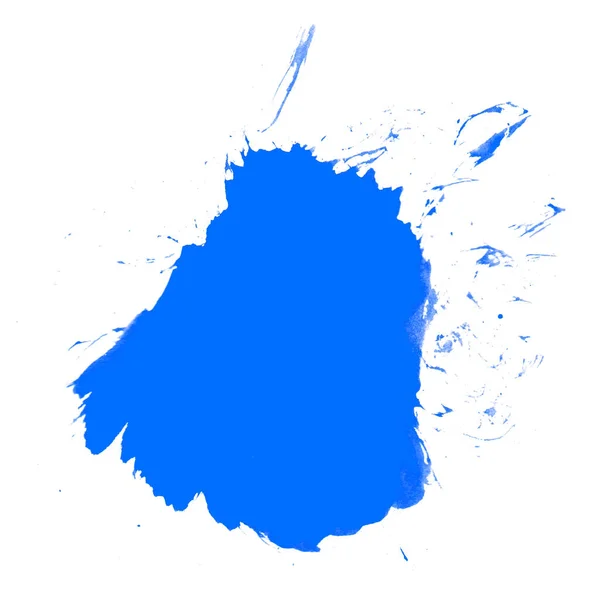 白い背景に青い色のカラーブロット — ストック写真