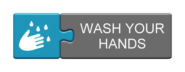 Wash Your Hands Puzzle Button Illustration — Stock Photo, Image