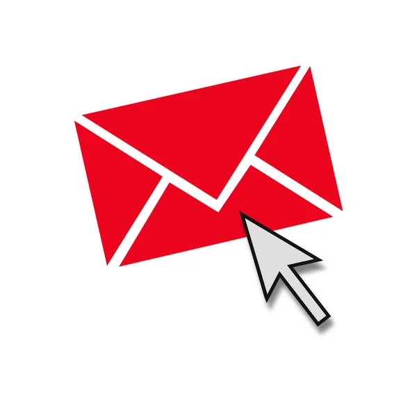 Odeslat Mail Nebo Předplatit Náš Newsletter Červená Obálka Ikona — Stock fotografie