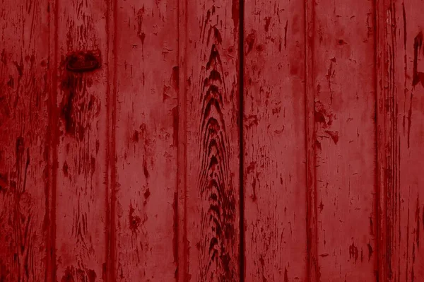 Parede Madeira Vermelha Rústica Com Tábuas Velhas — Fotografia de Stock