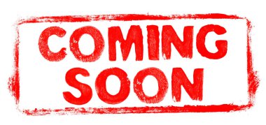 Coming Soon Banner: Kalıplı kırmızı kauçuk çerçeve