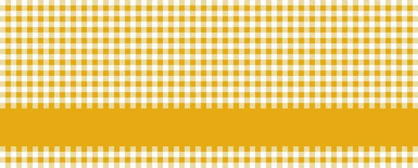 Tablecloth Banner Checkered Orge White Stripe Text — Stock Photo, Image