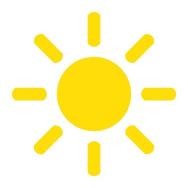 Sarı güneş, yaz veya güneş ikonu