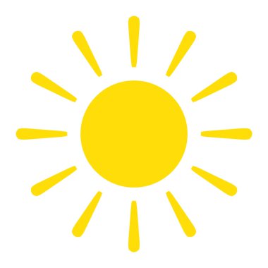 Sarı güneş, yaz veya güneş ikonu