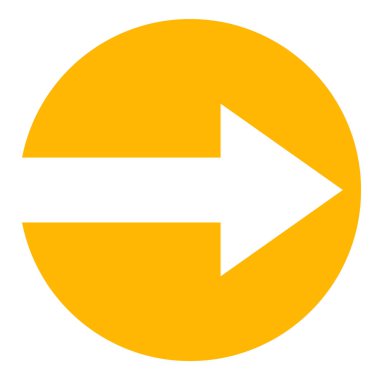 Basit Ok Düğmesi Turuncu Beyaz