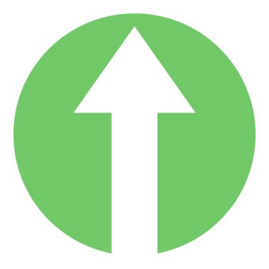 Beyaz Ok sembollü yeşil yuvarlak düğme