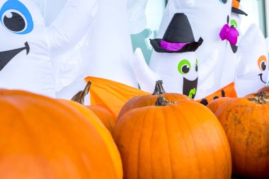 Kabak hasat pirinç saman arka plan. Haloween parti.