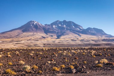 Atacama Çölü, Şili, And Dağları, Güney Amerika. Güzel manzara ve manzara.